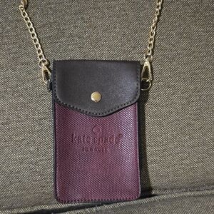 Kate Spade Black and Purple Phone Crossbody